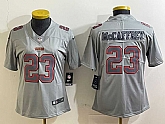 Women's San Francisco 49ers #23 Christian McCaffrey Grey Atmosphere Fashion Stitched Game Jersey,baseball caps,new era cap wholesale,wholesale hats